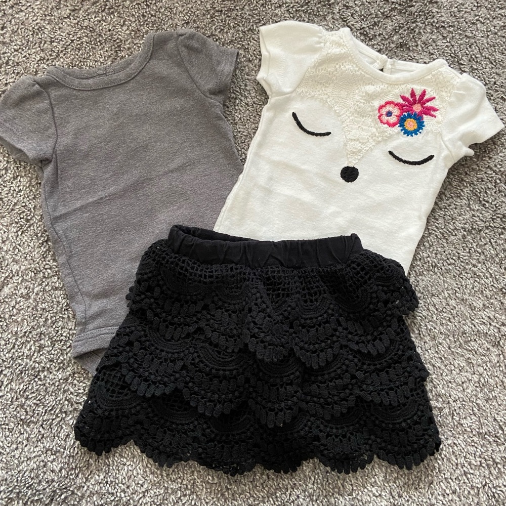 Ruffle lace skirt with tops